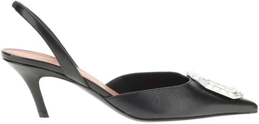 Amina Muaddi Versierde leren slingback pumps - Foto 3