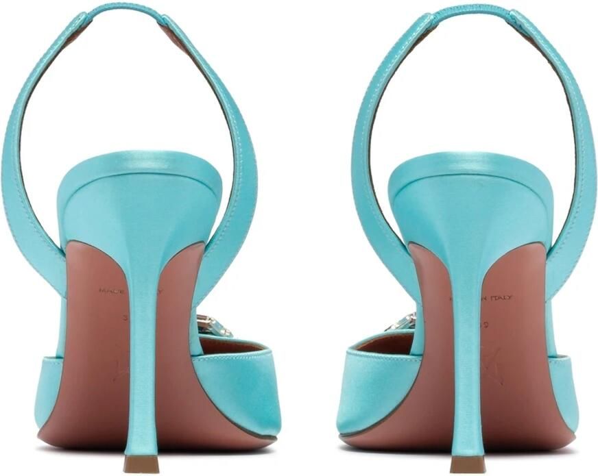 Amina Muaddi Kristal Applicatie Puntige Neus Pumps