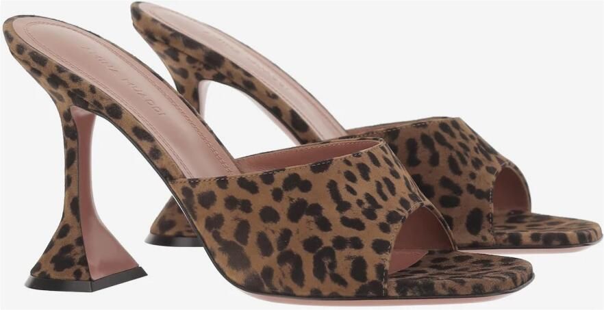 Amina Muaddi Dierenprint Leren Sandalen