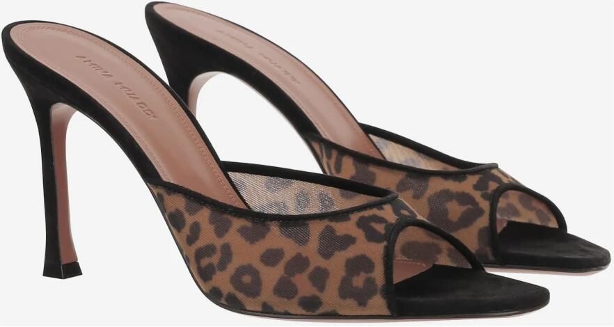 Amina Muaddi Dierenprint Mesh Muiltjes Hakken