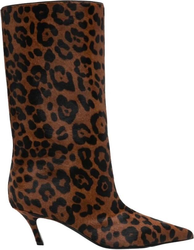 Amina Muaddi Fiona Boot 60 Leopa - Foto 2