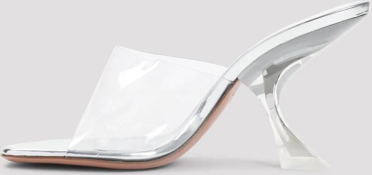 Amina Muaddi Glas Slip PVC Hakken 9cm