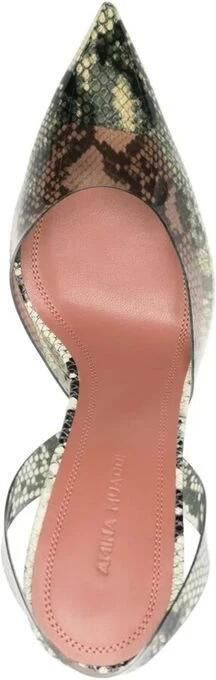 Amina Muaddi Holli Glass 95mm Pumps met slangenprint