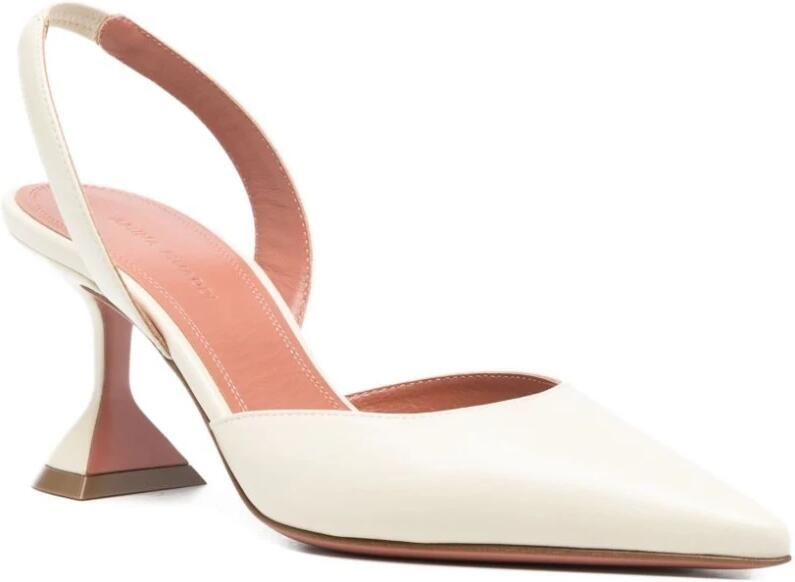 Amina Muaddi Holli Leren Slingback Pumps