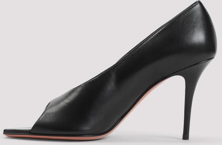 Amina Muaddi Julianne 90 Peep Toe Nappa Sandalen