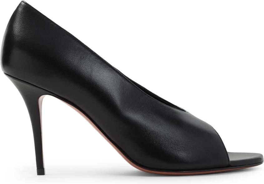 Amina Muaddi Julianne 90 Peep Toe Nappa Sandalen