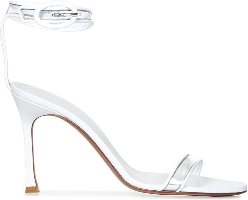 Amina Muaddi Witte Sandalen Elegant PVC Leer - Foto 2