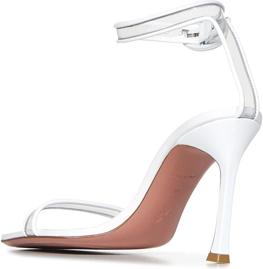 Amina Muaddi Witte Sandalen Elegant PVC Leer