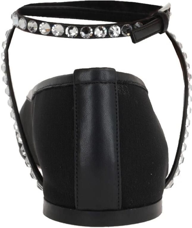 Amina Muaddi Kristallen Ballerina Flats met Mesh