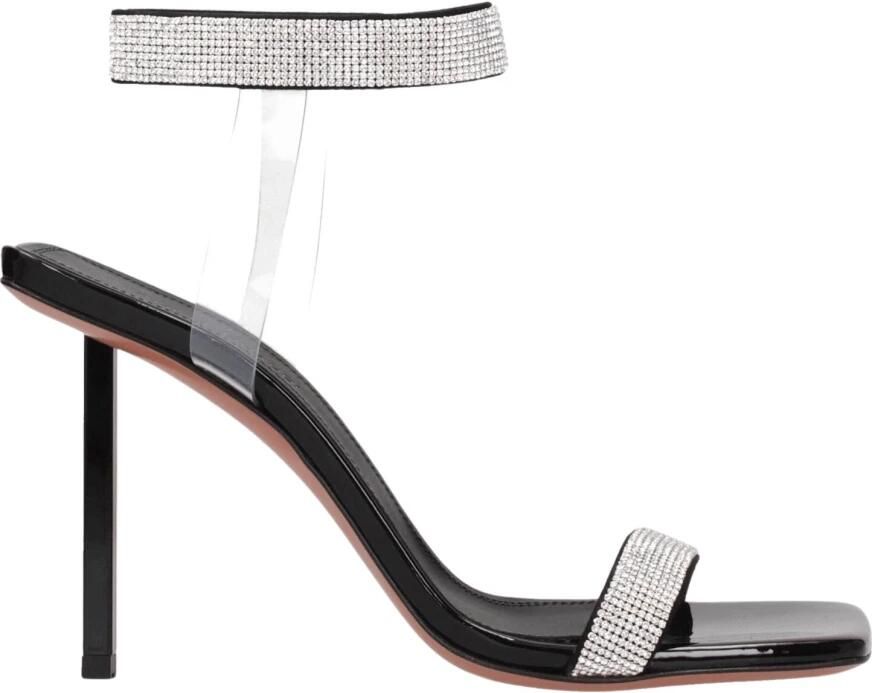 Amina Muaddi Zwarte Kristal Sandaal Ro tische Stijl - Foto 2