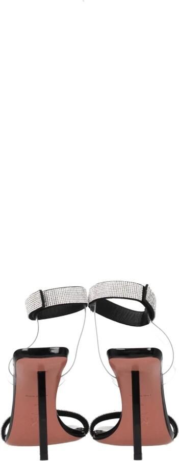 Amina Muaddi Zwarte Kristal Sandaal Ro tische Stijl