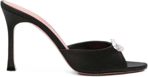 Amina Muaddi Lupita 95 Satin Heeled Mules