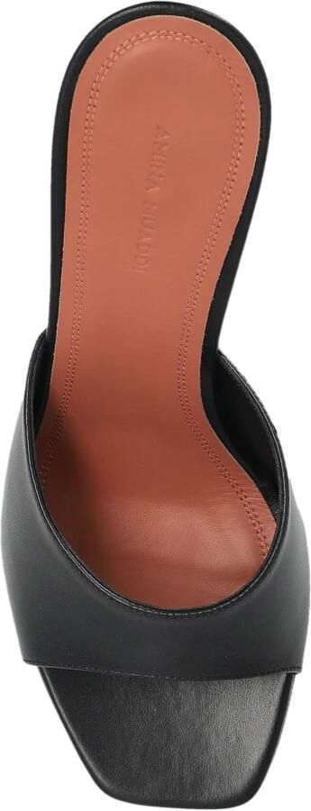 Amina Muaddi Zwarte Leren Sandalen Verhoog Je Stijl - Foto 8