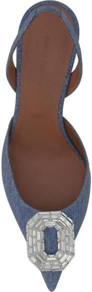 Amina Muaddi Nubuck Leather High Heel Pumps - Foto 2