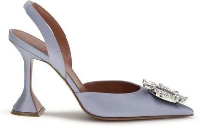 Amina Muaddi Silk High Heel Pumps