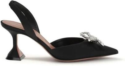 Amina Muaddi Zijden Pumps met Hoge Hak en Puntige Neus