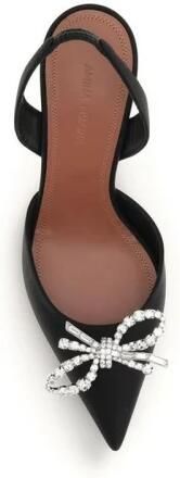 Amina Muaddi Zijden Pumps met Hoge Hak en Puntige Neus - Foto 2