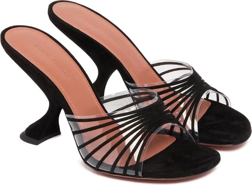 Amina Muaddi Zwarte leren muiltjes