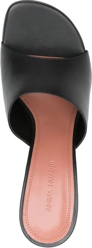 Amina Muaddi Zwarte Open Teen Hoge Hakken Schoenen