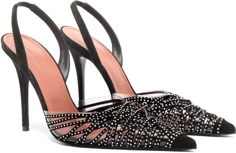 Amina Muaddi Zwarte Slingback Pumps