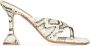 Amina Muaddi Beige Teenslippers 95mm Hak - Thumbnail 1