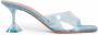 Amina Muaddi Blauwe Slip-On Muiltjes met Plexiglas Hak - Thumbnail 1