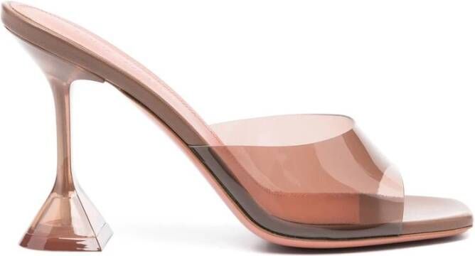 Amina Muaddi Bruine hoge hak open neus schoenen Brown Dames