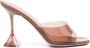Amina Muaddi Bruine hoge hak open neus schoenen Brown Dames - Thumbnail 1