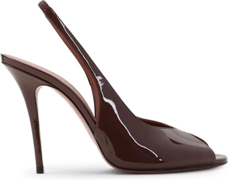 Amina Muaddi Bruine Lakleren Pumps Brown Dames