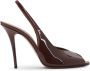 Amina Muaddi Elegante Stiletto Hiel Slingback Sandalen Brown Dames - Thumbnail 17
