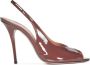 Amina Muaddi Elegante Stiletto Hiel Slingback Sandalen Brown Dames - Thumbnail 5