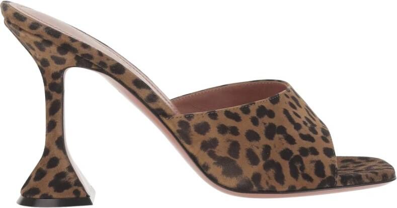 Amina Muaddi Dierenprint Leren Sandalen