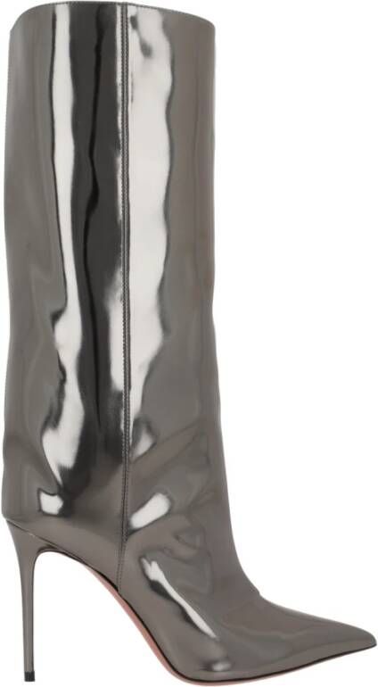Amina Muaddi Donkergrijze Stiletto Haklaarzen Gray Dames
