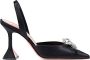 Amina Muaddi Slingback Pumps met Geometrische Hak en Strass Versiering Black Dames - Thumbnail 1