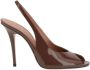 Amina Muaddi Elegante Stiletto Hiel Slingback Sandalen Brown Dames - Thumbnail 1