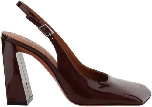 Amina Muaddi Geometrische leren Slingback Charlotte Pumps