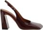 Amina Muaddi Geometrische leren Slingback Charlotte Pumps - Thumbnail 3