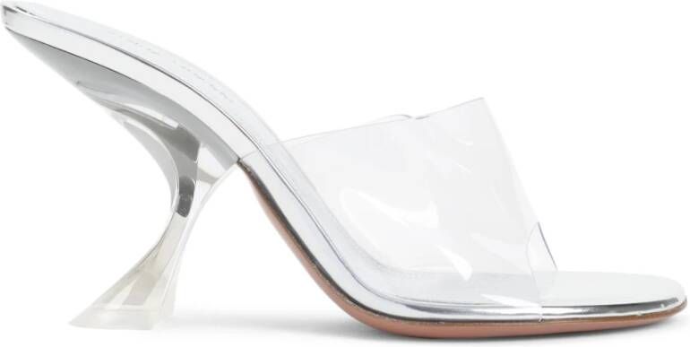 Amina Muaddi Glas Slip PVC Hakken 9cm