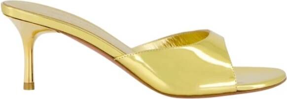 Amina Muaddi Gouden Spiegel Jeanne Slippers