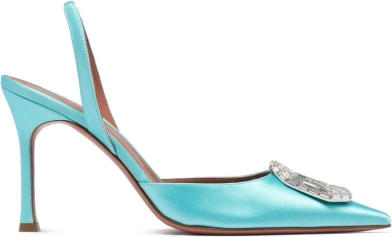 Amina Muaddi Kristal Applicatie Puntige Neus Pumps