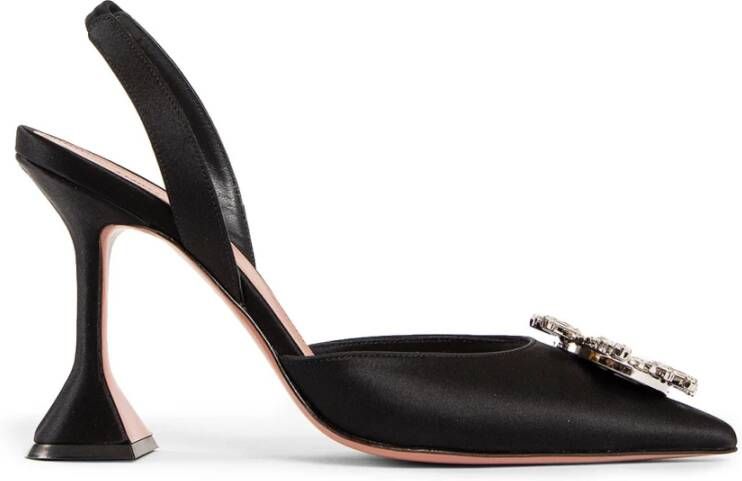 Amina Muaddi Kristal Broche Slingback Sandalen