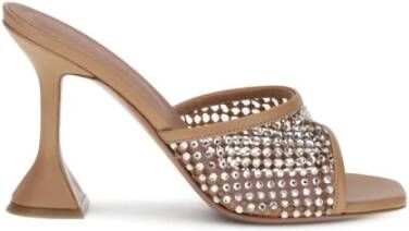 Amina Muaddi Kristal Geometrische Hak Sandalen