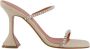 Amina Muaddi Kristalversierde Beige Canvas Slipper - Thumbnail 1