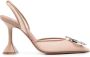 Amina Muaddi Mesh Slingback Hakken Beige Dames - Thumbnail 1