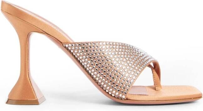 Amina Muaddi Oranje Instap Schoenen met Kristal Details