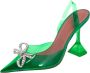 Amina Muaddi Pre-owned Fabric heels Green Dames - Thumbnail 1