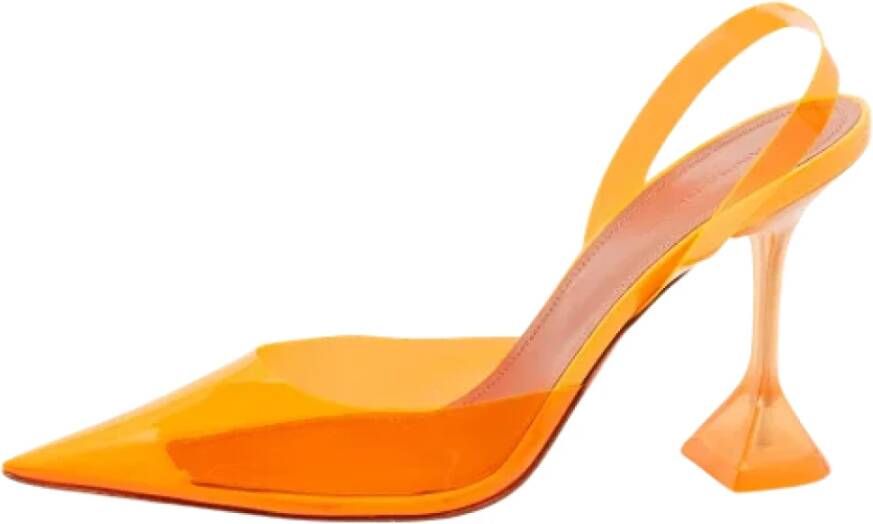 Amina Muaddi Pre-owned Fabric heels Orange Dames