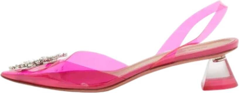 Amina Muaddi Pre-owned Fabric heels Pink Dames