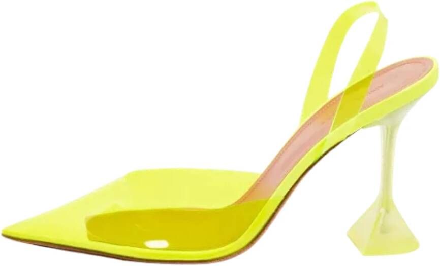 Amina Muaddi Pre-owned Fabric heels Yellow Dames