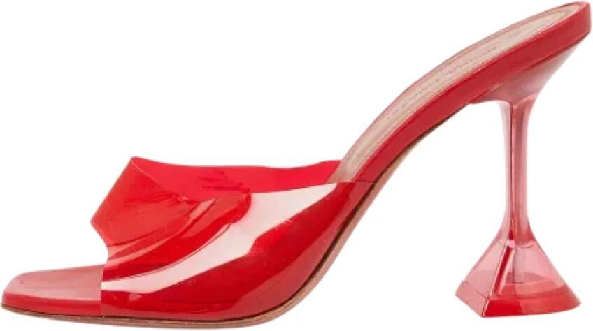 Amina Muaddi Pre-owned Fabric sandals Red Dames